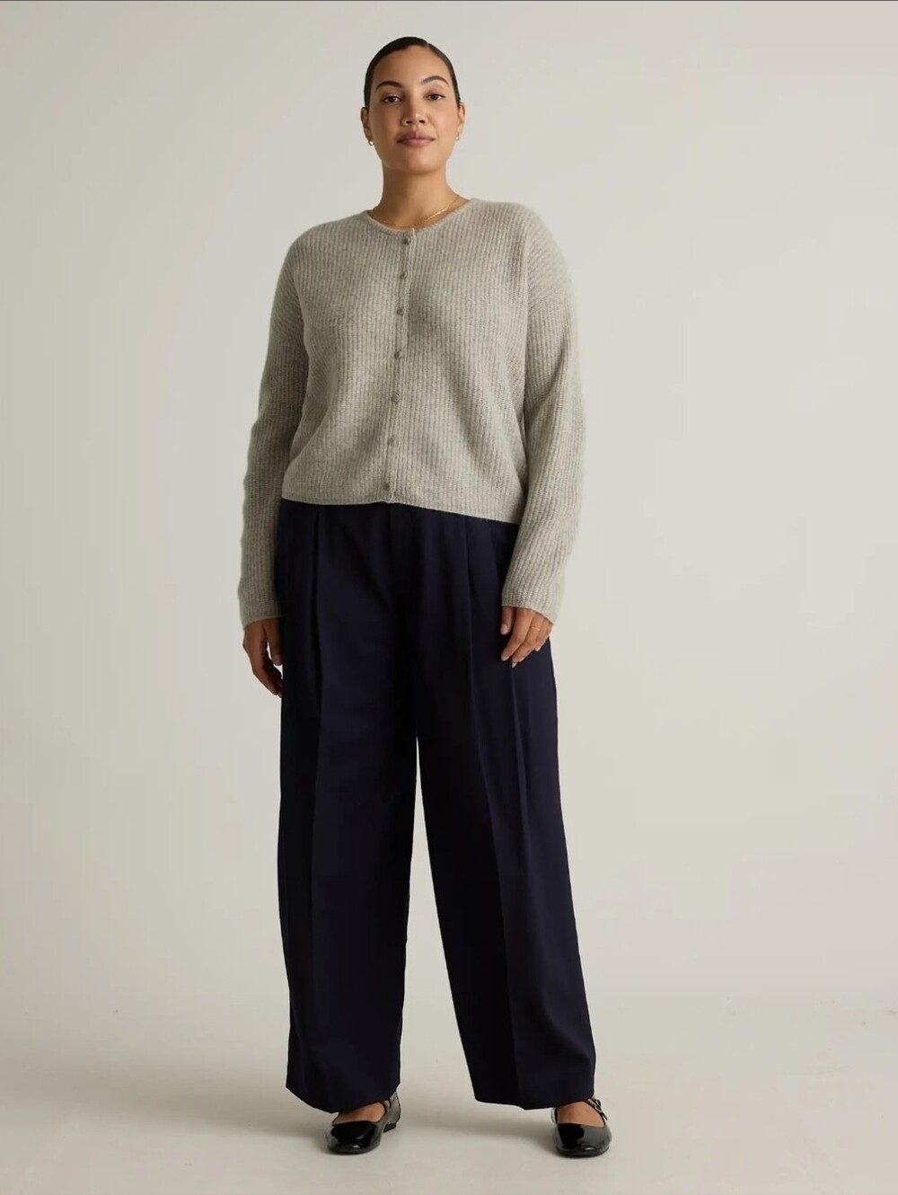 Quince 100% Yak Soft Rib Crew Cardigan